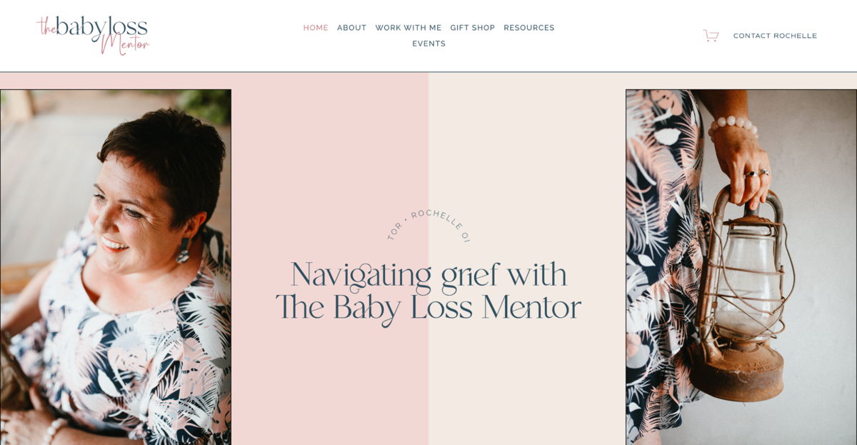 Screenshot of The Baby Loss Mentor, from the squarespace coaching websites collection.