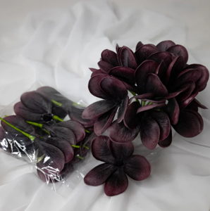 Midnight Frangipani Flowerhead ( 6 Pack )- Realistic Artificial Flowers
