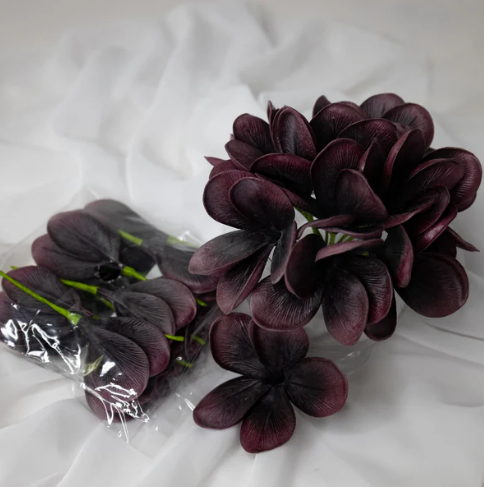 Midnight Frangipani Flowerhead ( 6 Pack )- Realistic Artificial Flowers