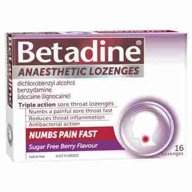 Betadine Lozenges Anaesethetic Berry ARTG ID 288303