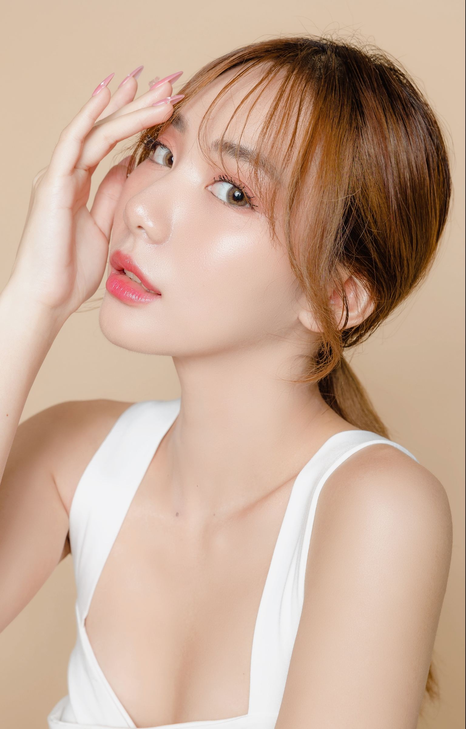 Model having a consultation for Morpheus8 skincare treatment.