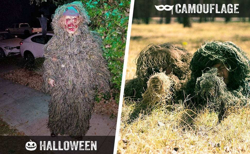 bush costume, camouflage ghillie