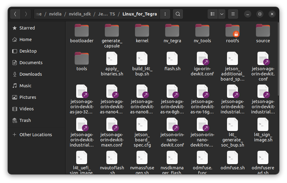 Inside of the Linux_for_Tegra folder