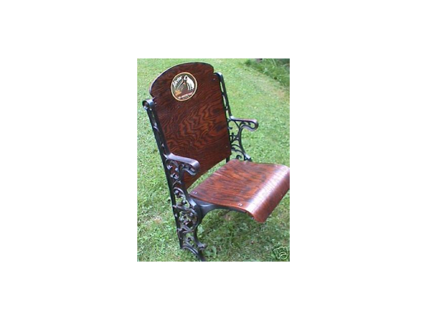 HIS MASTER'S VOICE  THEATRE CHAIR  EXTREMELY RARE!