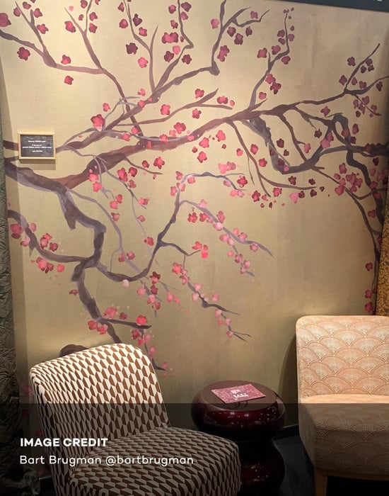 Gold Cherry Blossom Wallpaper Mural - Feathr Wallpapers