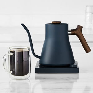 Stone blue with walnut handle-Fellow Stagg EKG Electric Pour-Over Kettle