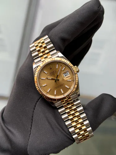 Rolex Datejust Champagne Index Dial Jubilee Bracelet