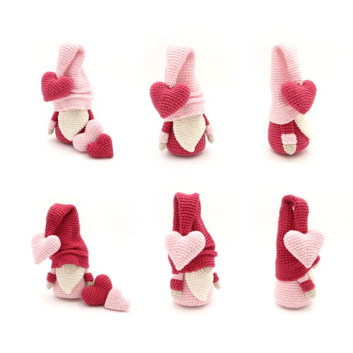Valentine Gnome, Crochet Pattern, Amigurumi