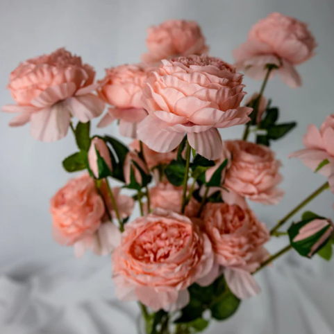 Pale Pink Peony Mini Bloom - Realistic Artificial Flowers - Image 3