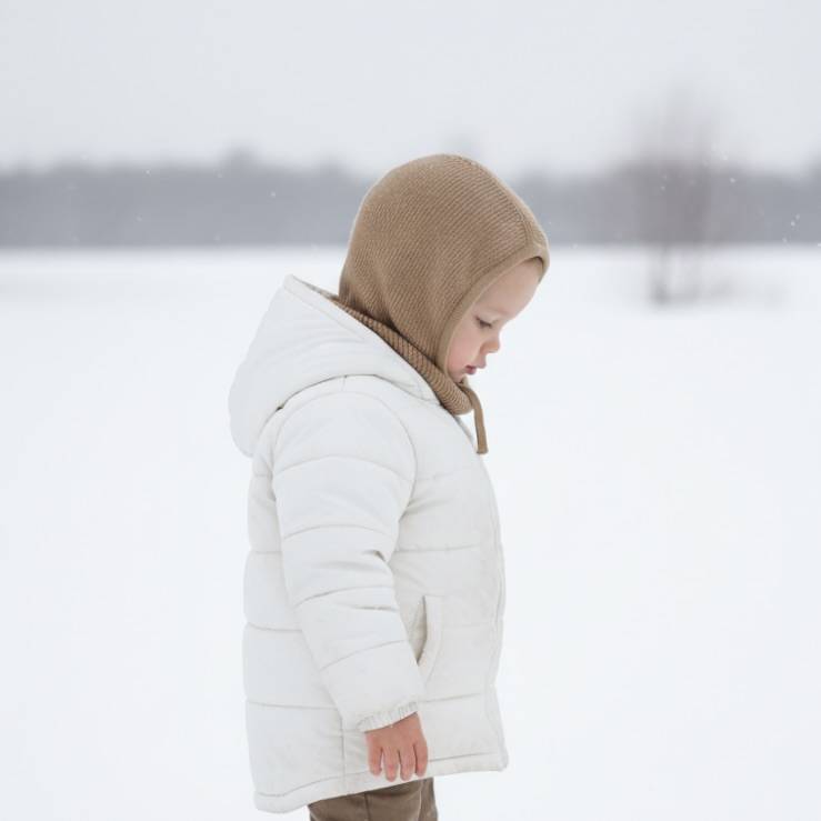 Cagoule laine premium, enfant adulte, fabrication Italie, élégance, confort, chaleur, douceur, qualité supérieure, style chic, durable, respirante, protection hiver, design soigné.