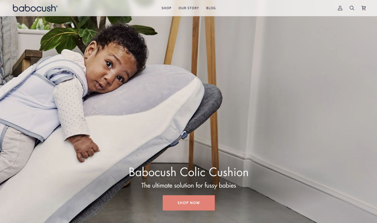 Screenshot of B﻿abocush, from the ecommerce websites collection.