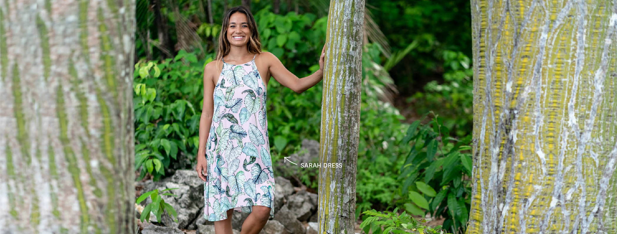 Get the Sarah Dress in our MAKANI print!
