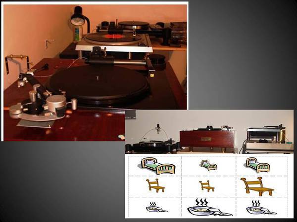 Goldilocks and the 3 Turntables - Comparing Turntables - circa Jan 2010  - Audiophilia Nervosa level 4 out of 5. Same Room, Same Electricity, Same speakers, Same Amp, Same tonearm / cartridge / wiring. The moving target - the ***TABLES***  Belt Drive (converted to thread), Idler and Direct Drive - Significant differences. 