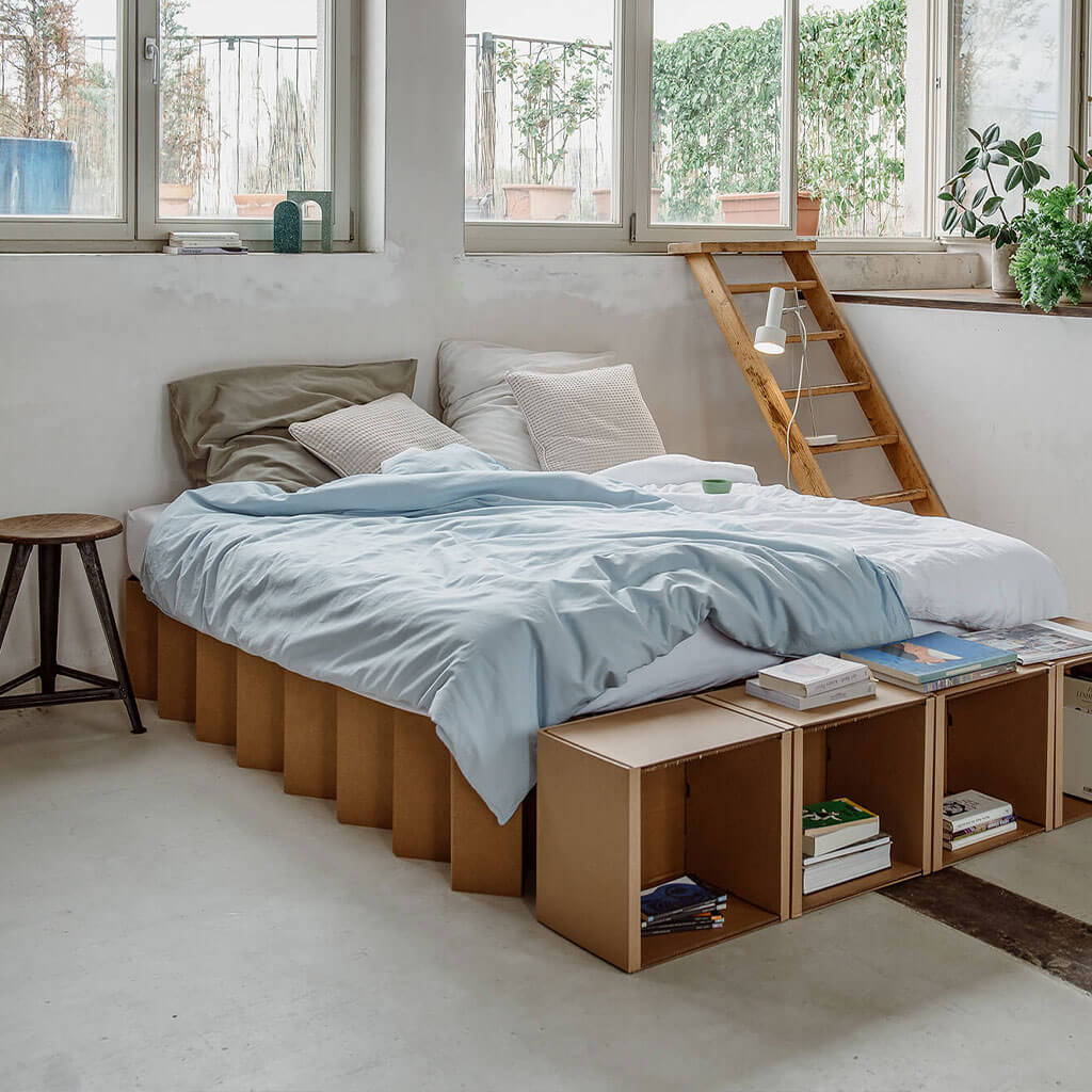 ROOM IN A BOX - MÖBEL AUS WELLPAPPE, RAUMKLIMA REGULIEREND
