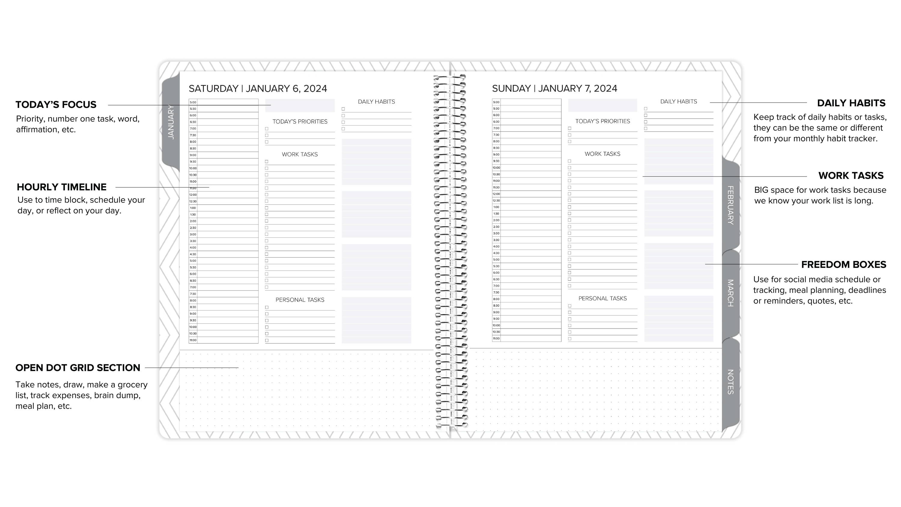amplify planner daily layout