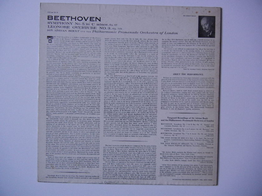 Beethoven - Symphony No. 5-Leonore Overture No. 3 Vanguard VRS-1013