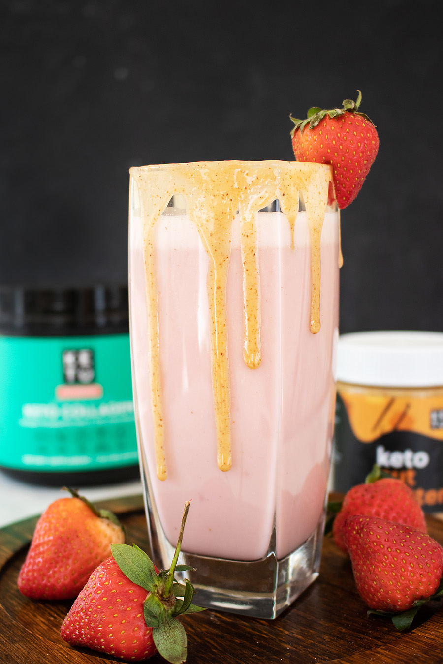 strawberry collagen protein shake