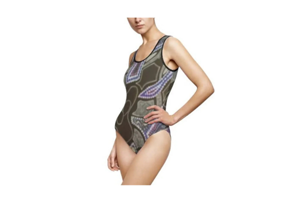 Womens One-Piece Swimsuit, U-Neck Cutout, Vibrant Beachwear - Image 3