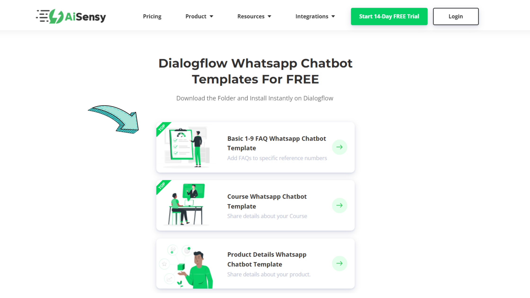 Choose whatsapp chatbot template