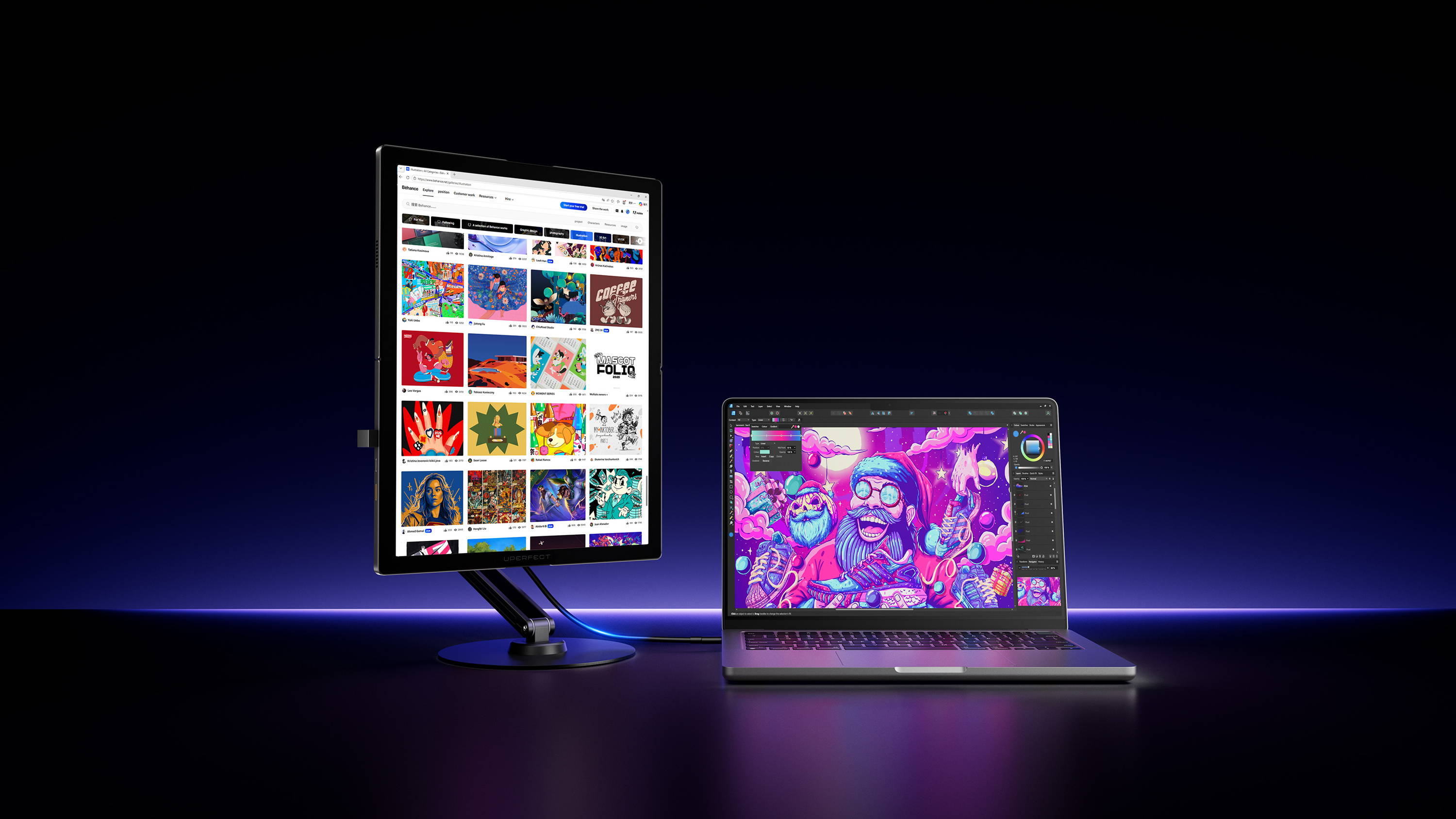 UPERFECT Omega - 22 Inch OLED Flexible Screen 3K Bendable Display 120Hz Touch