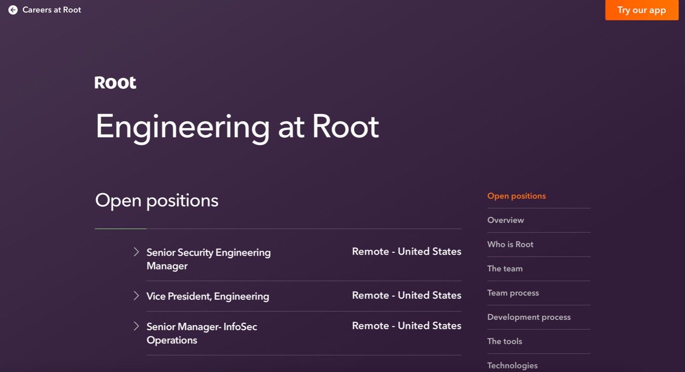 Root Insurance Company product / service