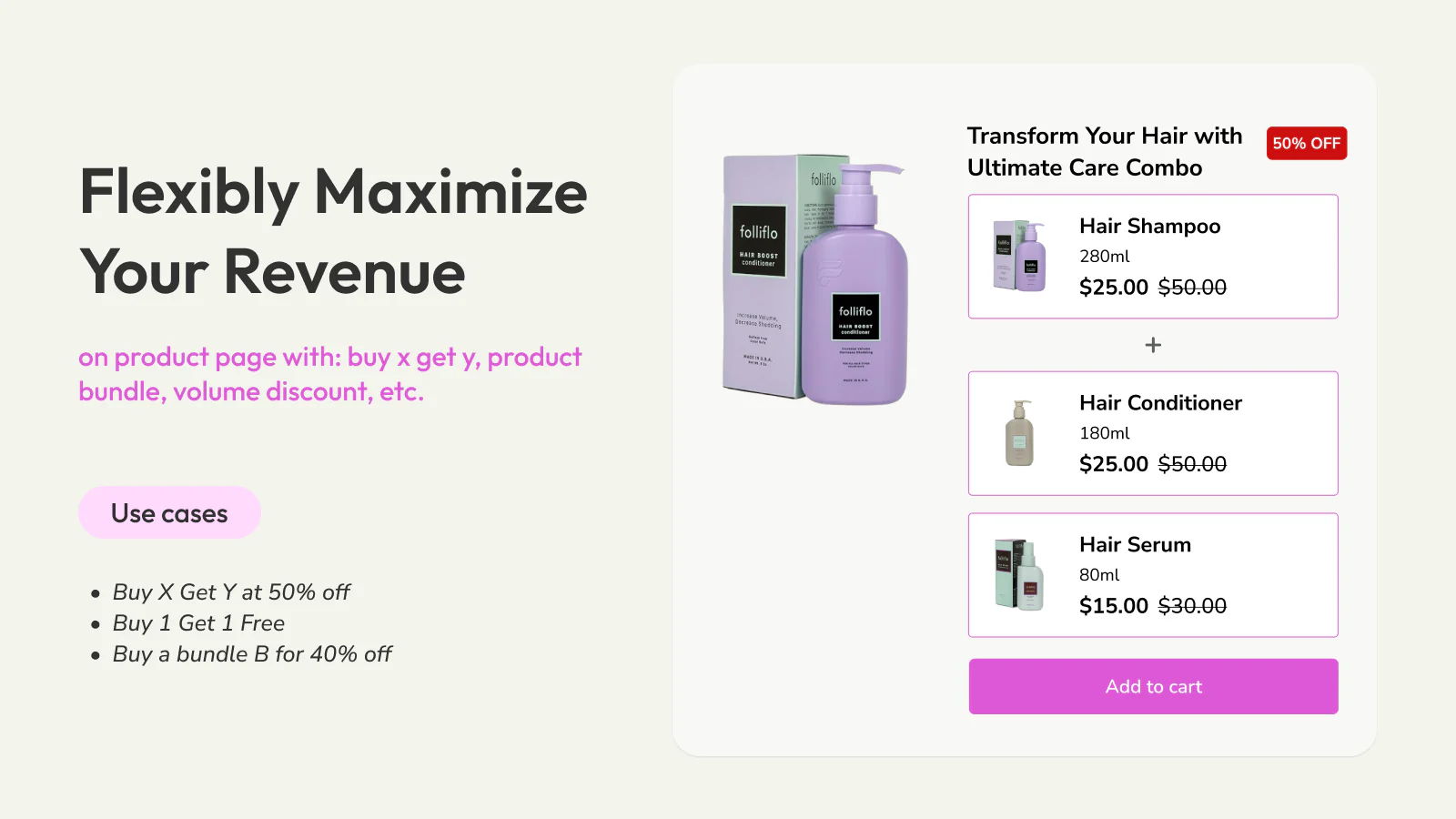 Upselling product bundle