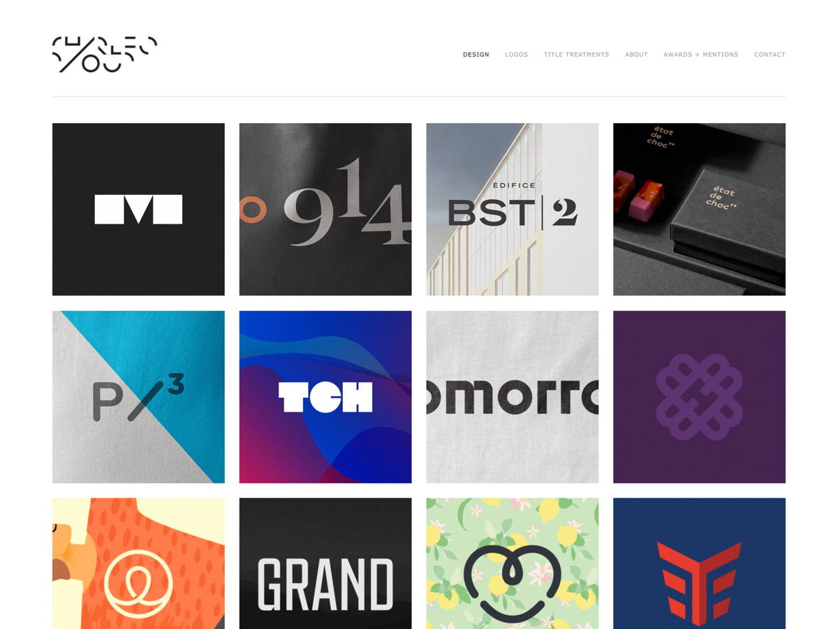 Screenshot of Charles Daoud, from the squarespace portfolio examples collection.