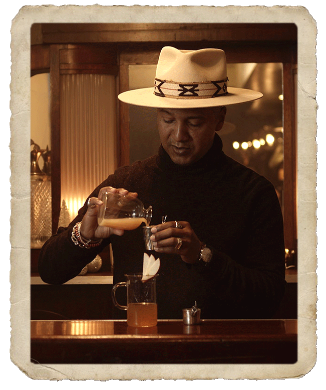Juan Coronado, Mijenta Tequila's co-founder, prepares a cocktail
