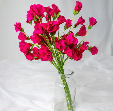 Fuchsia Sweet Pea- Realistic Artificial Flowers - Image 4
