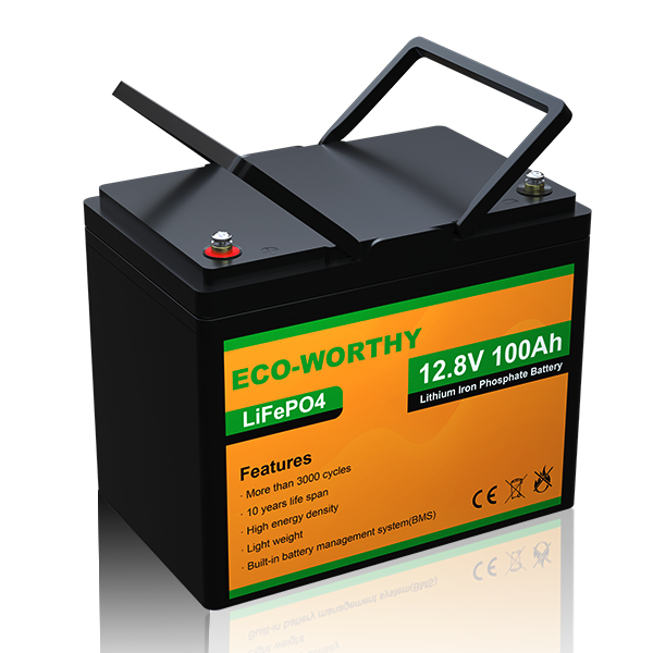  ECO-WORTHY 12V 100Ah 4Pack (Pack in Series to 48V 100Ah) LiFePO4  Lithium Battery, Up to 15000 Deep Cycles, Built-in BMS, Replacement of  Lead-Acid, for Golf Cart, Off-Grid Solar System, RV, Scooter 