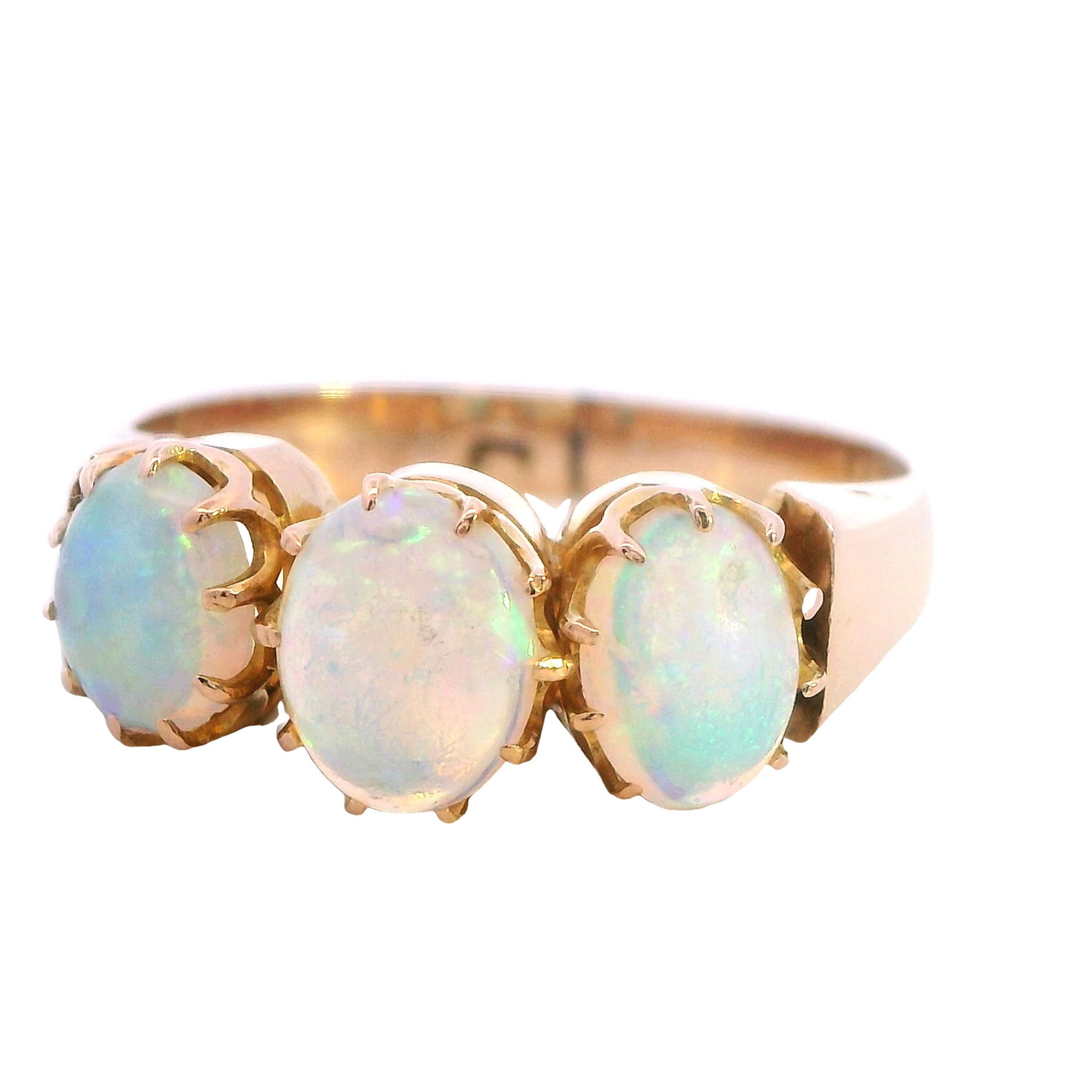 Triple Light Opal Elegance Ring