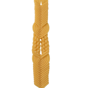 Ner Mitzvah Braided Beeswax Havdalah Candle - Elegant Design Braid - 12" Hand Dipped Bees Wax Braided Candle - Shabbat Judaica Gift