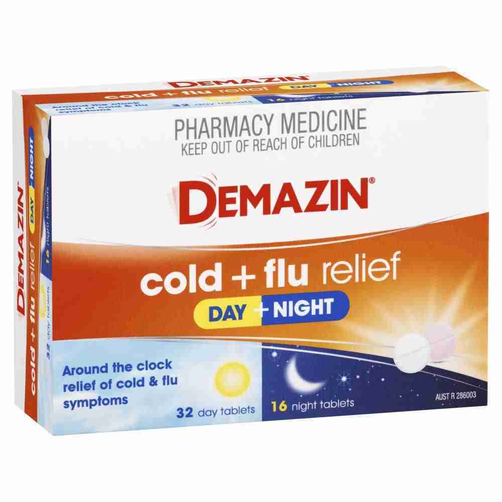 Demazin Cold & Flu Relief Day + Night 48 Tablets - Image 2