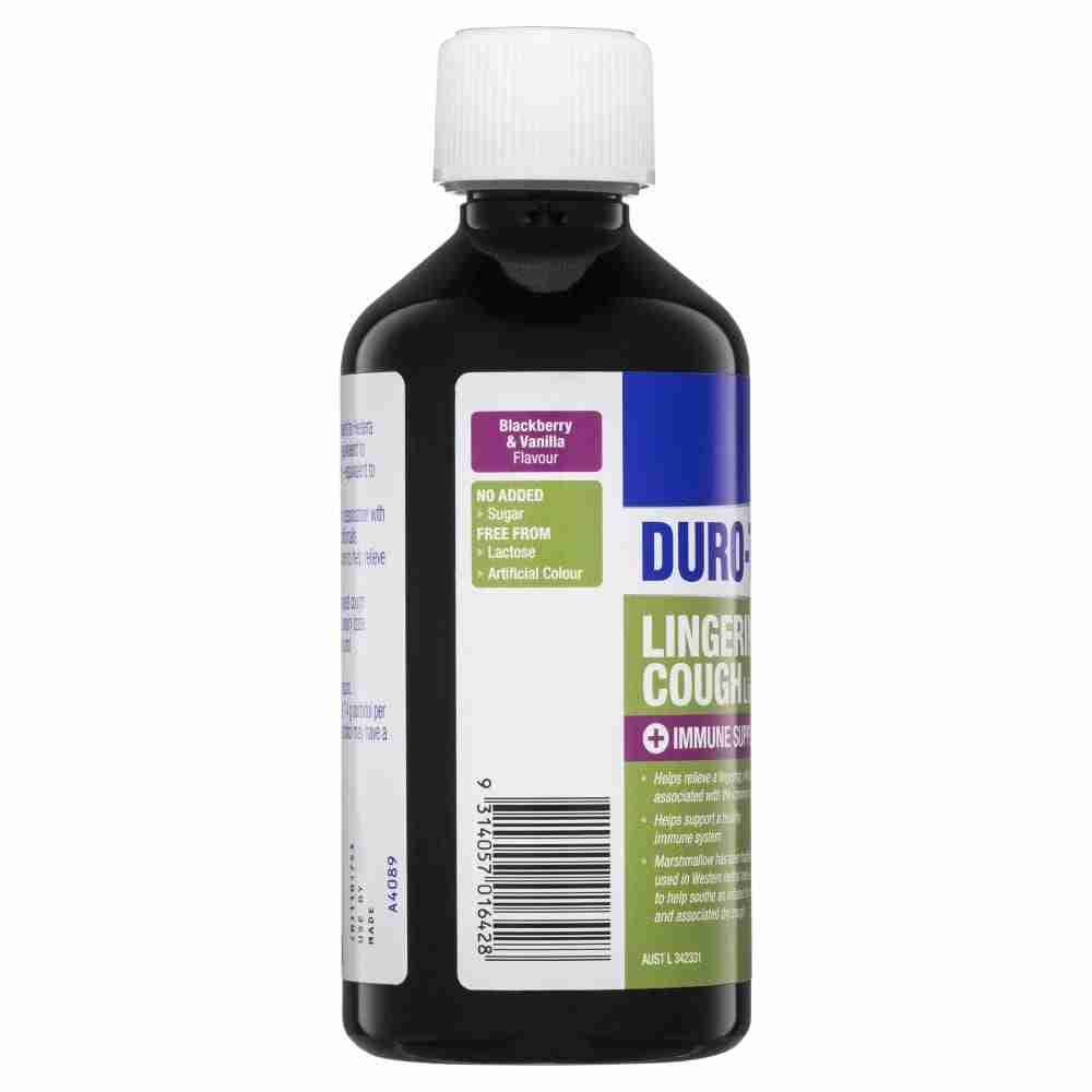 Duro-Tuss Lingering Cough Liquid Immune Support Blackberry & Vanilla 350Ml - Image 3