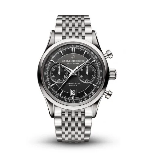Manero Flyback Stainless Steel / Black / Bracelet