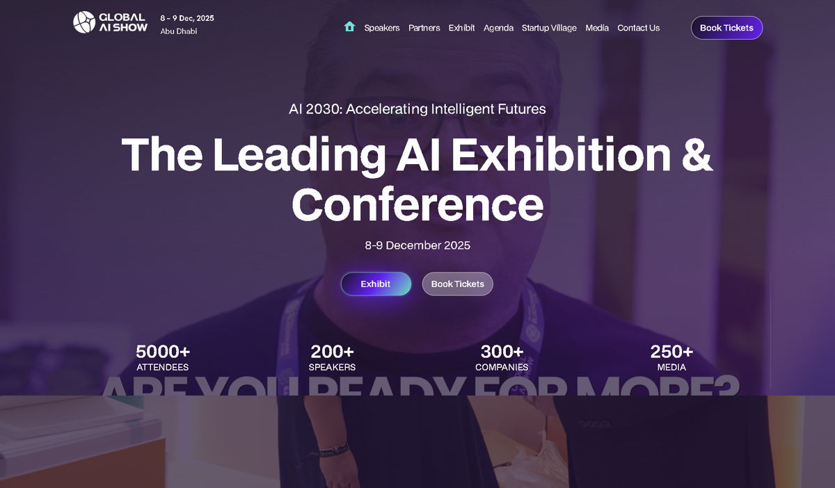 Screenshot of Global AI Show, from the conference websites collection.
