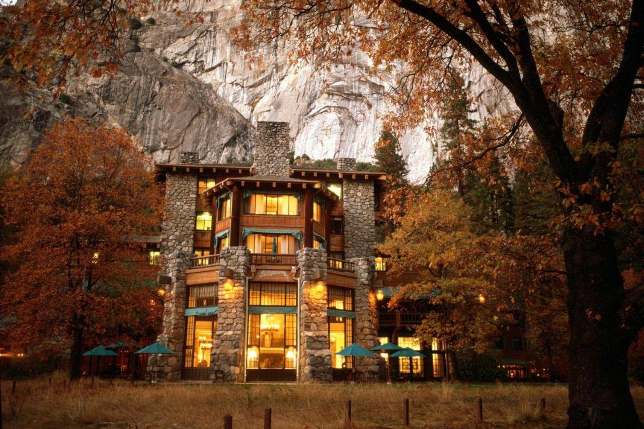 Ahwahnee Hotel in Yosemite National Park: The grand lobby of this iconic hotel features a massive stone fireplace that's a popular gathering spot for guests. Surrounded by towering windows and wooden beams, it's the perfect place to warm up after a day of exploring the park.