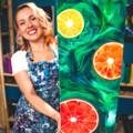 Citrus Pour - Mixed Media Acrylic Painting for beginners with Olga Soby