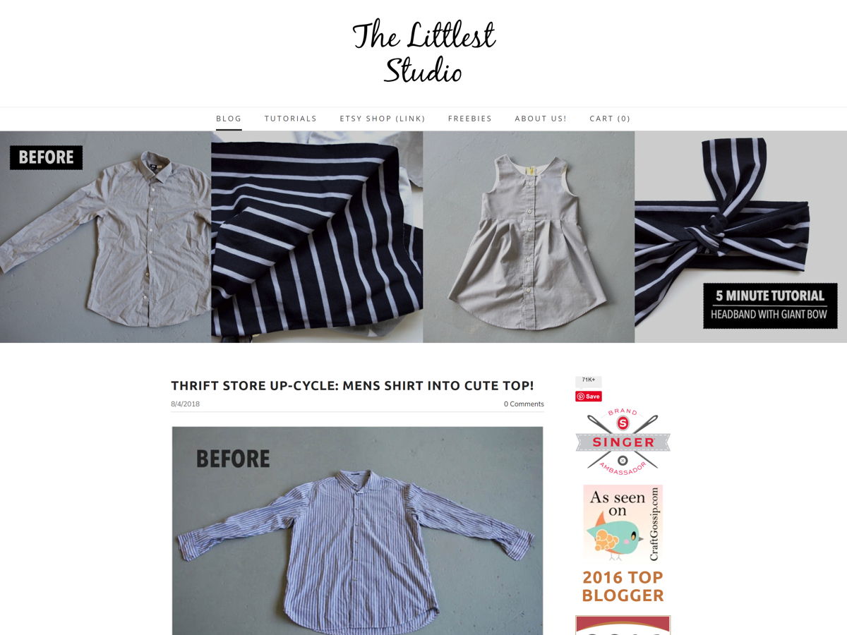 Screenshot of The Littlest Studio, from the ecommerce websites collection.