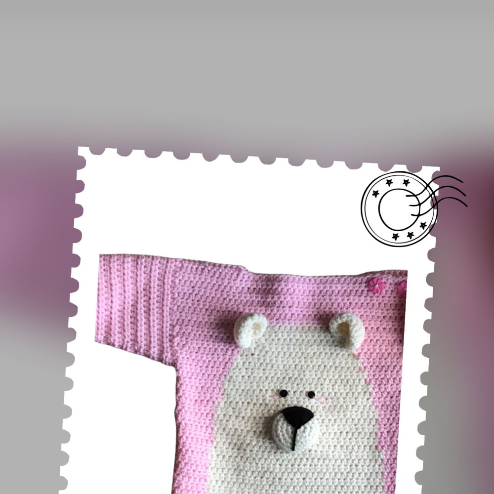 Crochet pattern for baby/child sweater with polar bear