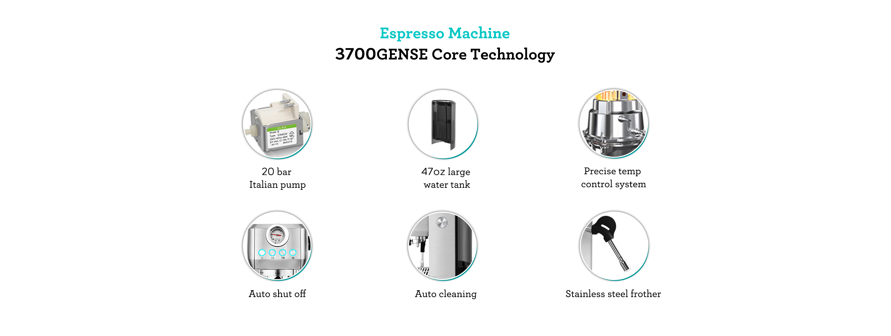 Espresso Machine CM5418 Core Technology Italian Pressure Pump Professional Extraction System Adavanced Temperature COntrol Sleek Visual Pressure Gauge Stainless Steel Milk Frother Durable Aluminium Portafilter