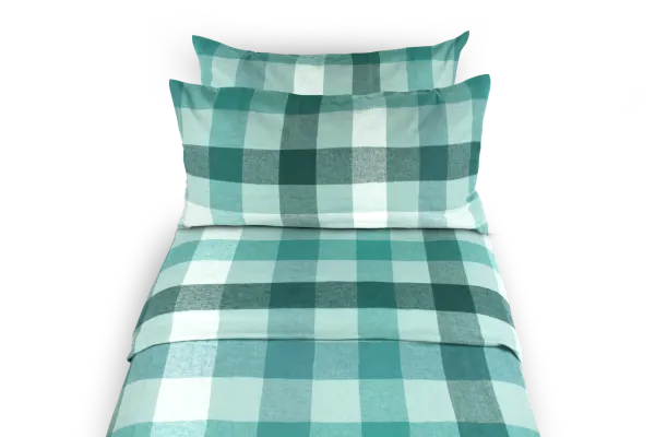 LEVIA Cover in bed Flannel Cotton - Turquoise