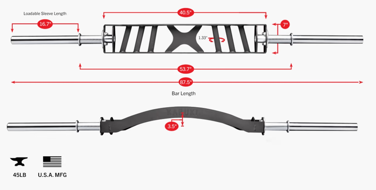 Kabuki Kadillac Bar sizes