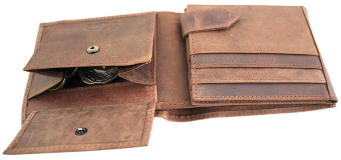 RFID Full Grain Cow Hide Hunter Nu-buck Leather Wallet Style 12040 - Image 8