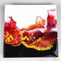 RED & GOLD with Black & White Acrylic Pouring by Olga Soby