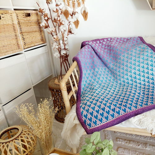 BECAUSE I LOVE YOU. Overlay mosaic crochet baby blanket pattern