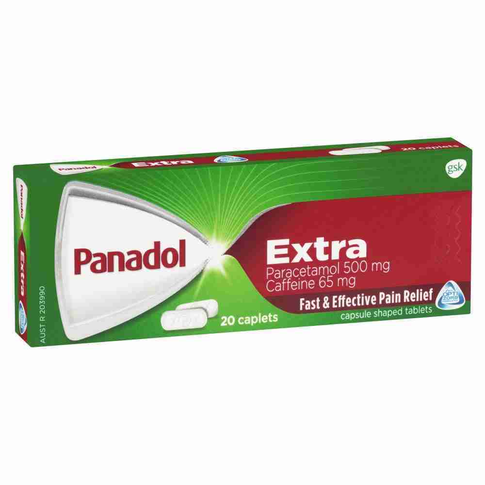 Panadol Extra For Pain Relief, Paracetamol & Caffeine - 500Mg 20 Caplets