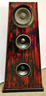 Optional Red Burl- The production speakers will have rounded tops