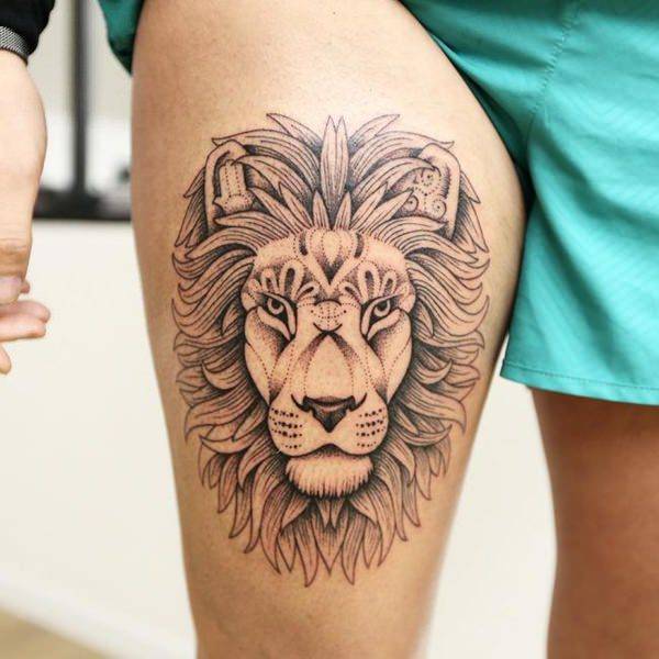 Tatouage Lion Dessin Corps