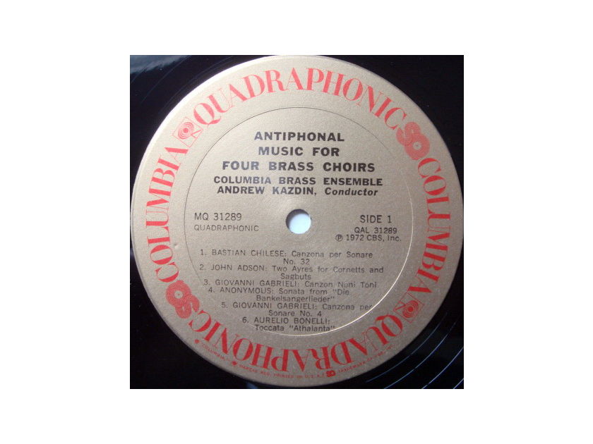 ★Audiophile★ Columbia Quadraphonic / KAZDIN, - Antiphonal Music for Four Brass Choirs, NM!